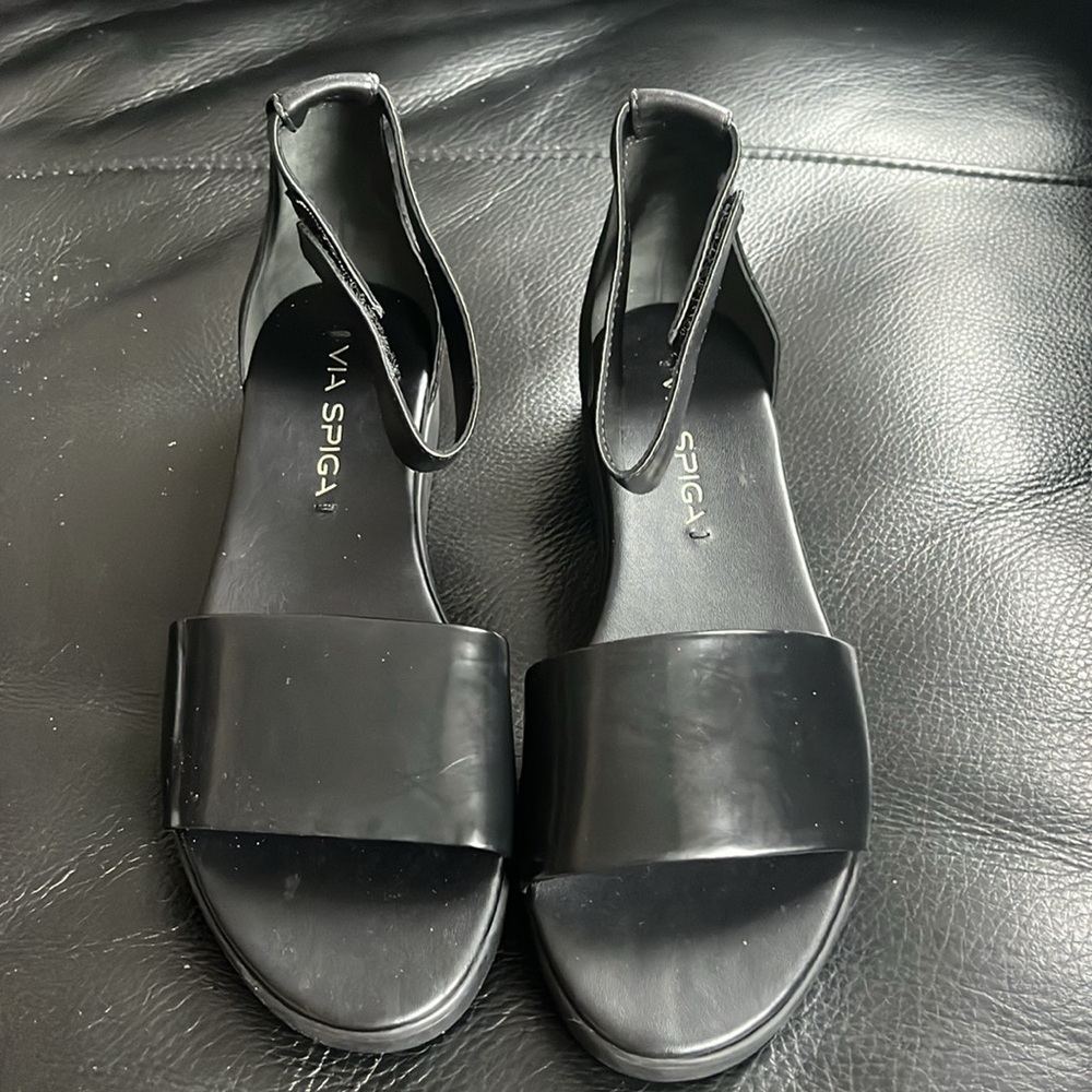 Via Spiga Black sandals sz 6.5 like Ann Demeulemeester great preloved condition